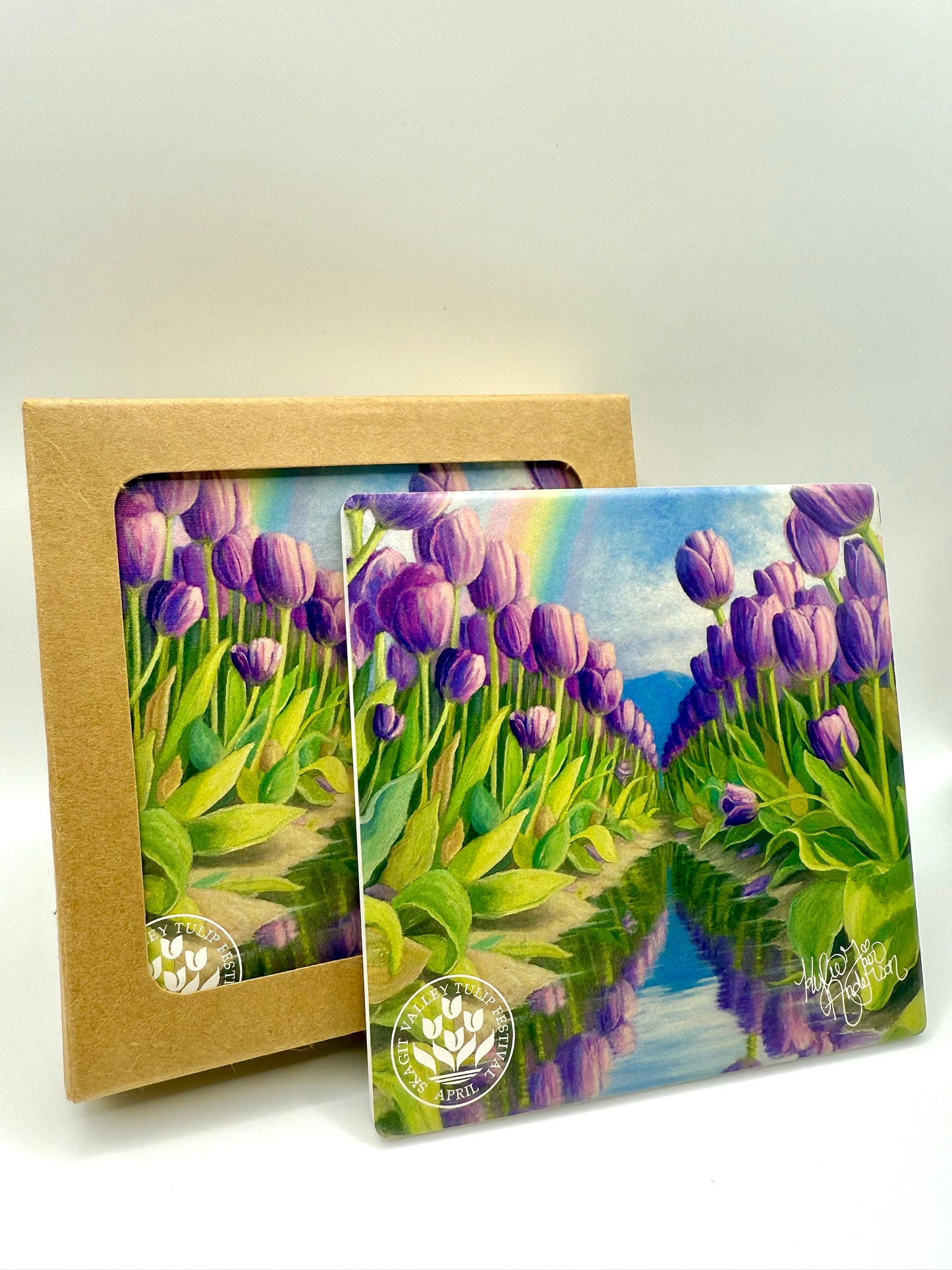 2026 Tulip Festival Poster Art Coaster Set