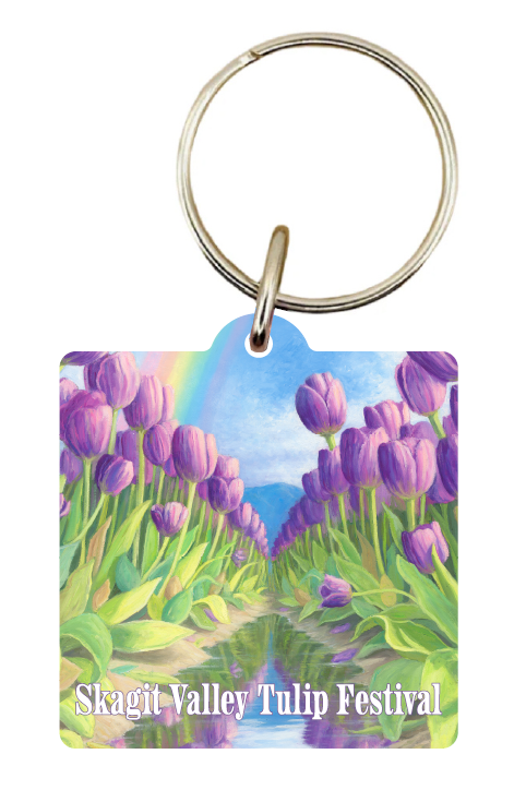 2026 Tulip Festival Poster Art Keychain